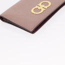 Salvatore Ferragamo Saint Laurent Wallet Leather 2 Set Pink Black Auth am9788-14