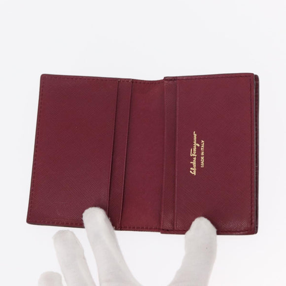 Salvatore Ferragamo Saint Laurent Wallet Leather 2 Set Pink Black Auth am9788