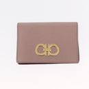 Salvatore Ferragamo Saint Laurent Wallet Leather 2 Set Pink Black Auth am9788-9