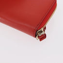 Salvatore Ferragamo Vala Compact Wallet Leather Red Gold Auth am9789-16