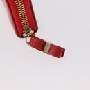 Salvatore Ferragamo Vala Compact Wallet Leather Red Gold Auth am9789-8