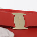 Salvatore Ferragamo Vala Compact Wallet Leather Red Gold Auth am9789-9