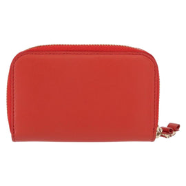 Salvatore Ferragamo Vala Compact Wallet Leather Red Gold Auth am9789 - 0