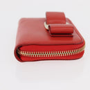 Salvatore Ferragamo Vala Compact Wallet Leather Red Gold Auth am9789-3