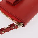 Salvatore Ferragamo Vala Compact Wallet Leather Red Gold Auth am9789-7