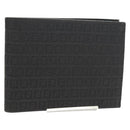 FENDI Zucchino Canvas Compact Wallet Black Auth am9790A-1