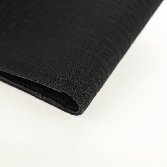 FENDI Zucchino Canvas Compact Wallet Black Auth am9790V