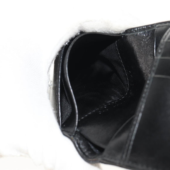 FENDI Zucchino Canvas Compact Wallet Black Auth am9790A