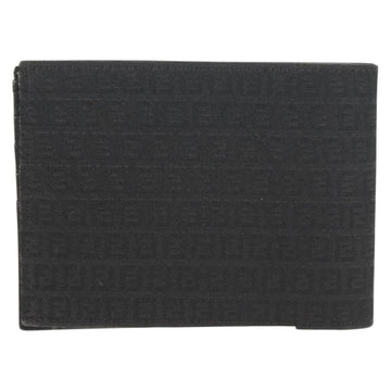 FENDI Zucchino Canvas Compact Wallet Black Auth am9790A - 0