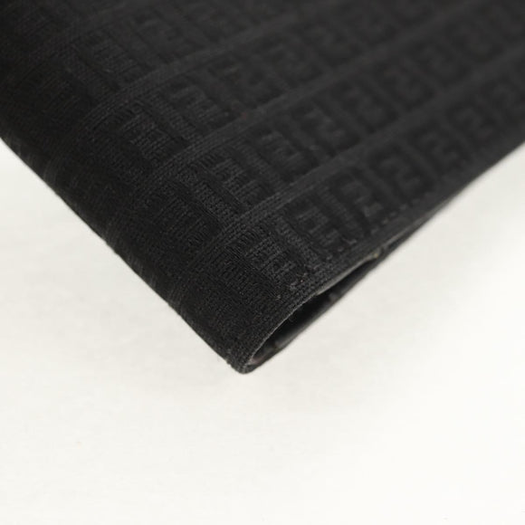 FENDI Zucchino Canvas Compact Wallet Black Auth am9790A