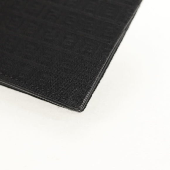 FENDI Zucchino Canvas Compact Wallet Black Auth am9790A