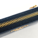 PRADA Compact Wallet Leather Blue Auth am9791V-15