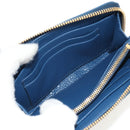 PRADA Compact Wallet Leather Blue Auth am9791V-18