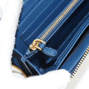 PRADA Compact Wallet Leather Blue Auth am9791V-19