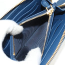 PRADA Compact Wallet Leather Blue Auth am9791V-20