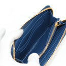 PRADA Compact Wallet Leather Blue Auth am9791V-21