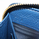 PRADA Compact Wallet Leather Blue Auth am9791V-23