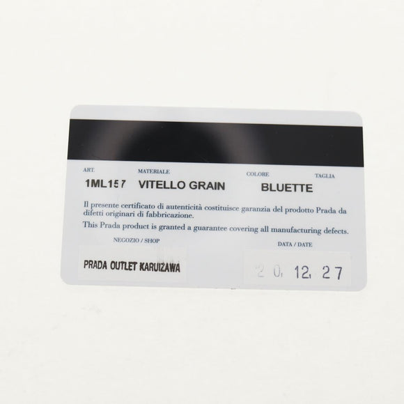 PRADA Compact Wallet Leather Blue Auth am9791V