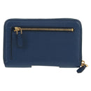 PRADA Compact Wallet Leather Blue Auth am9791V-3