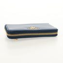 PRADA Compact Wallet Leather Blue Auth am9791V-6
