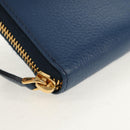 PRADA Compact Wallet Leather Blue Auth am9791V-8