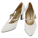 Salvatore Ferragamo Pumps Shoes Leather 35 White Auth am9795-1