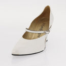 Salvatore Ferragamo Pumps Shoes Leather 35 White Auth am9795-16