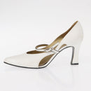 Salvatore Ferragamo Pumps Shoes Leather 35 White Auth am9795-19