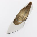 Salvatore Ferragamo Pumps Shoes Leather 35 White Auth am9795-20