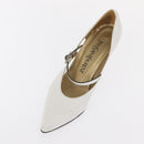 Salvatore Ferragamo Pumps Shoes Leather 35 White Auth am9795-6