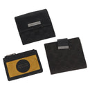 GUCCI GG Canvas Wallet Leather 3 Set Black Auth am9797-1