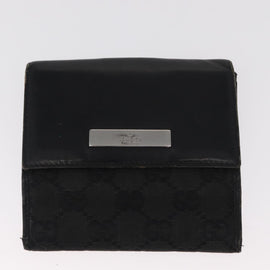 GUCCI GG Canvas Wallet Leather 3 Set Black Auth am9797 - 0