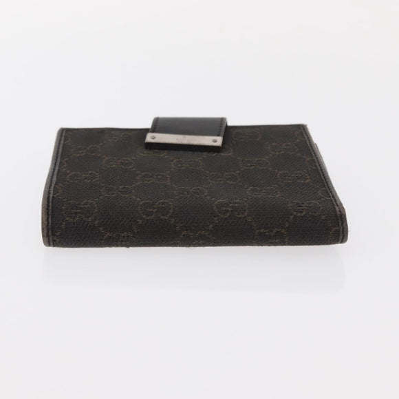GUCCI GG Canvas Wallet Leather 3 Set Black Auth am9797