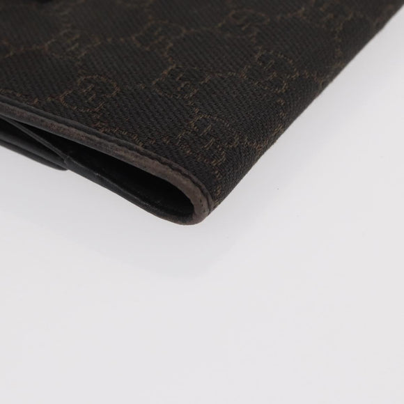 GUCCI GG Canvas Wallet Leather 3 Set Black Auth am9797