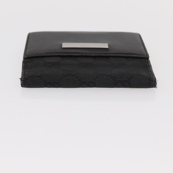 GUCCI GG Canvas Wallet Leather 3 Set Black Auth am9797
