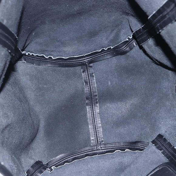 Coach Tote Bag Leather Black Gold Auth am9799