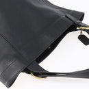 Coach Tote Bag Leather Black Gold Auth am9799-6