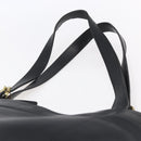 Coach Tote Bag Leather Black Gold Auth am9799-8