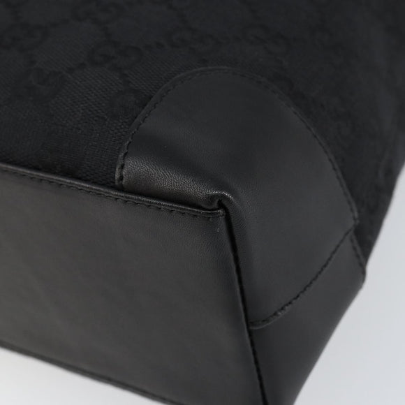 GUCCI GG Canvas Tote Bag Black Silver 33890 Auth am9800