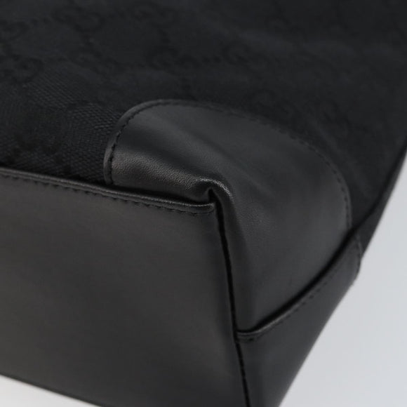 GUCCI GG Canvas Tote Bag Black Silver 33890 Auth am9800