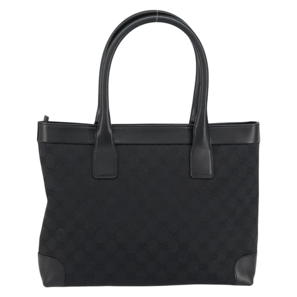 GUCCI GG Canvas Tote Bag Black Silver 33890 Auth am9800