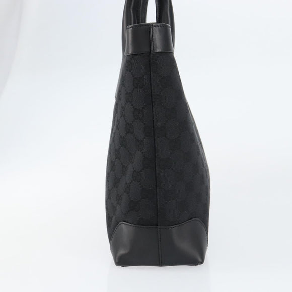 GUCCI GG Canvas Tote Bag Black Silver 33890 Auth am9800