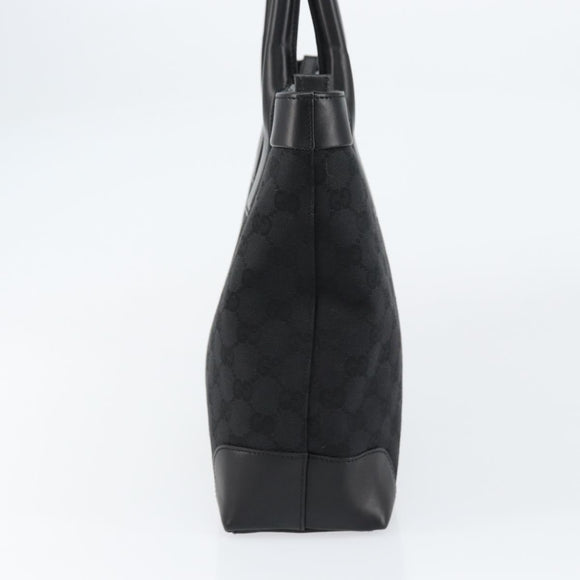 GUCCI GG Canvas Tote Bag Black Silver 33890 Auth am9800