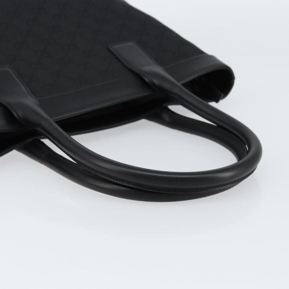 GUCCI GG Canvas Tote Bag Black Silver 33890 Auth am9800