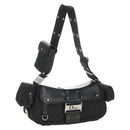 Christian Dior Trotter Canvas Street Chic Shoulder Bag Black Silver Auth am9801V-1