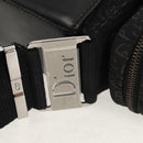 Christian Dior Trotter Canvas Street Chic Shoulder Bag Black Silver Auth am9801V-11