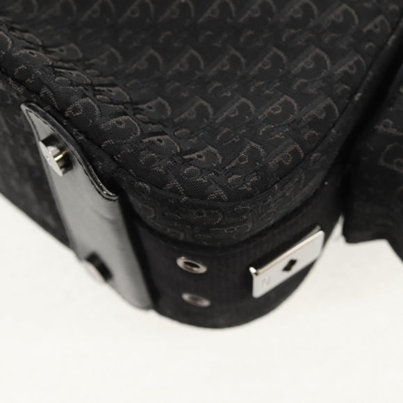 Christian Dior Trotter Canvas Street Chic Shoulder Bag Black Silver Auth am9801V