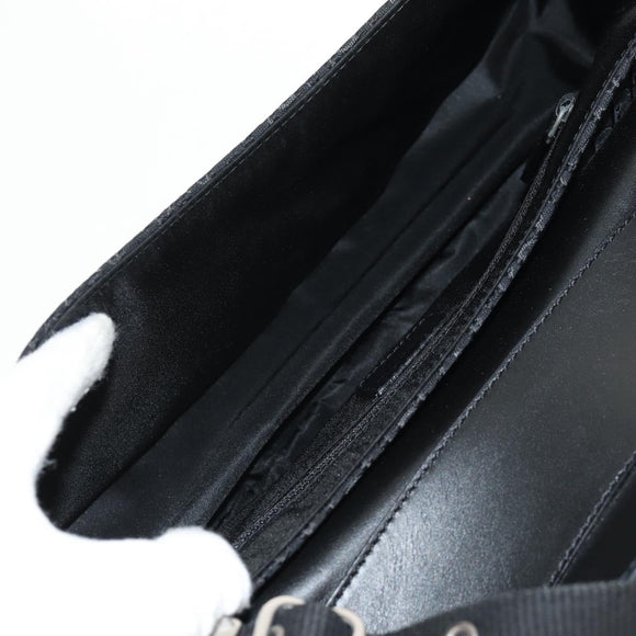 Christian Dior Trotter Canvas Street Chic Shoulder Bag Black Silver Auth am9801V