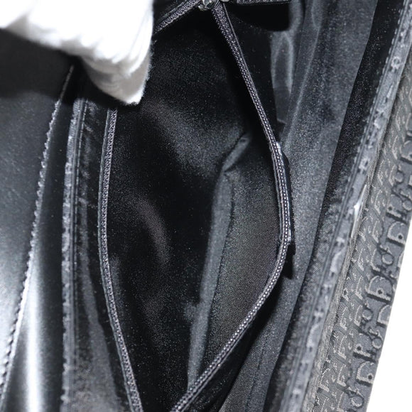 Christian Dior Trotter Canvas Street Chic Shoulder Bag Black Silver Auth am9801V