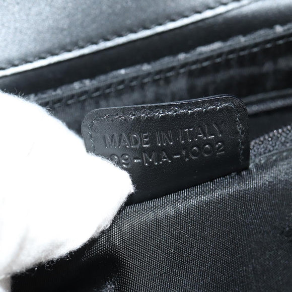 Christian Dior Trotter Canvas Street Chic Shoulder Bag Black Silver Auth am9801V